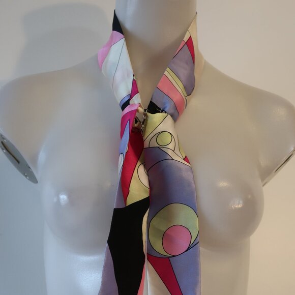 Womens Cara N.Y. Pink Multicolor Geometric Headband Scarf - Picture 3 of 12